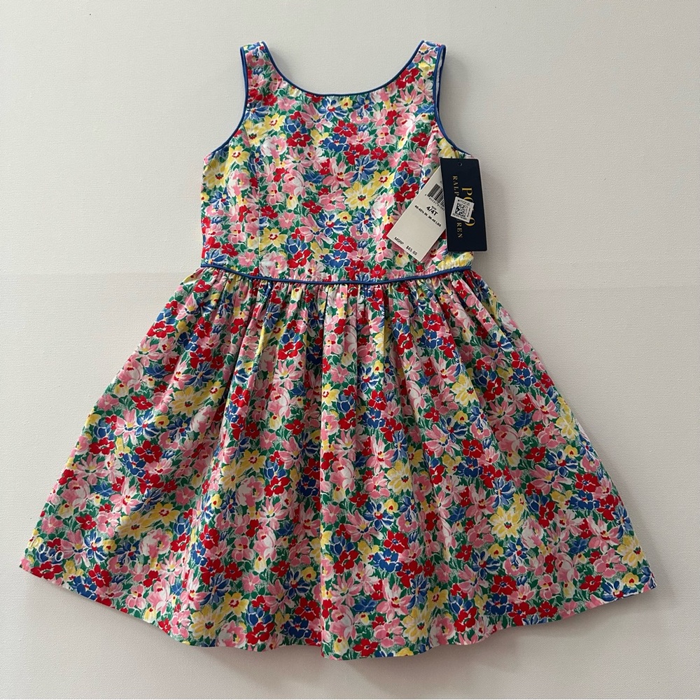 Polo Ralph Lauren 4T Toddler Girl Floral Dress Spring Summer Easter Preppy NWT